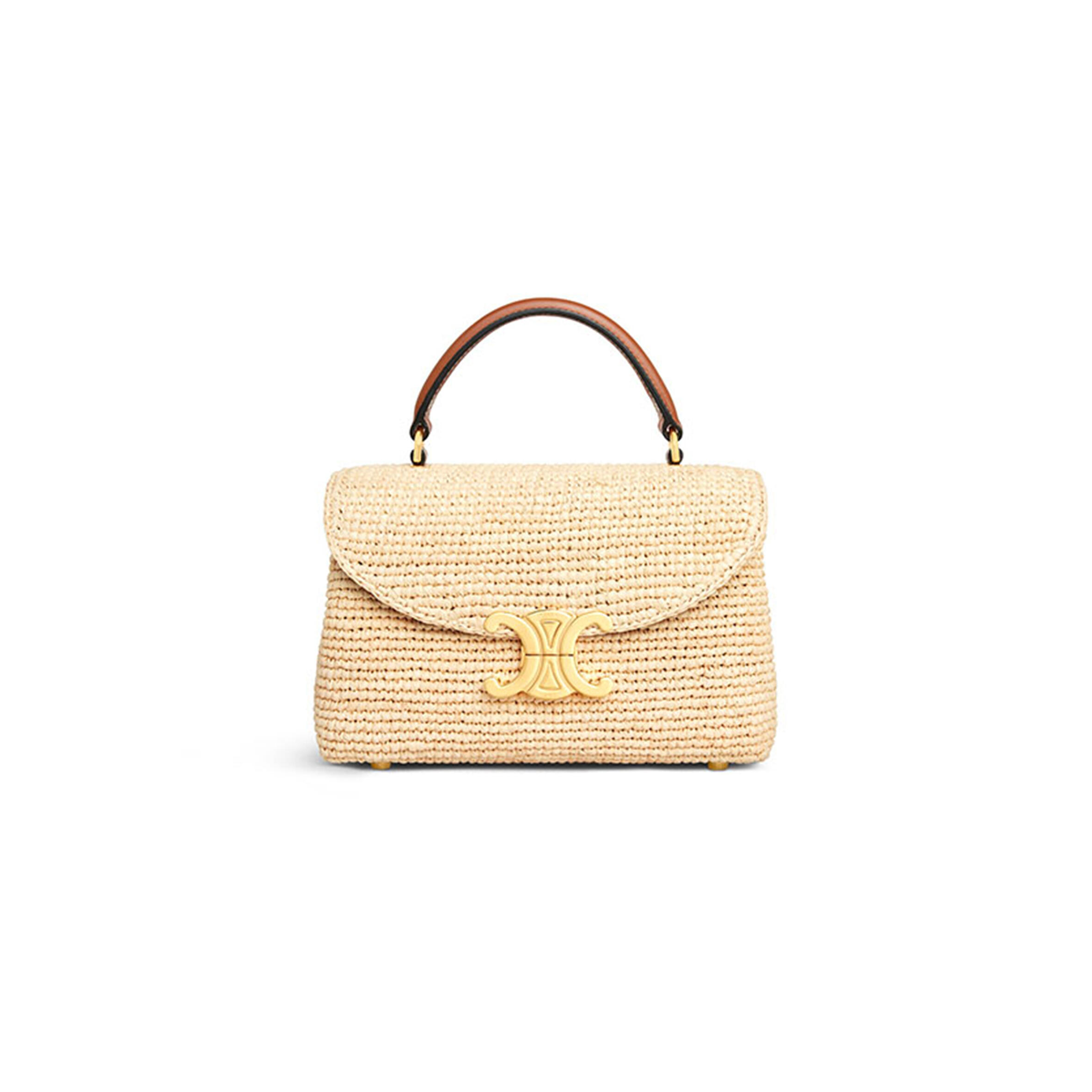 CELINE TEEN NINO BAG IN RAFFIA AND CALFSKIN 118112GNQ.02NT (20.5*13*8cm)